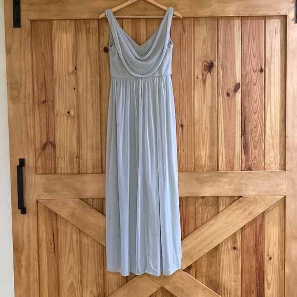 David's Bridal Dress w/ Cowl Back Detail Mystic - Picture 2 of 3